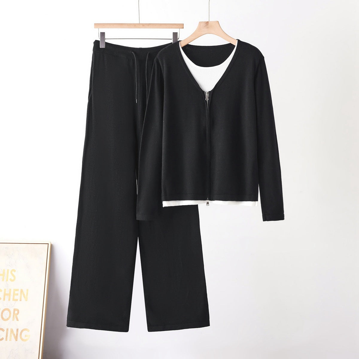 Two-Piece Set Stylish Elegant Youthful Loose Mock-Two-Piece Top + Pants Set
