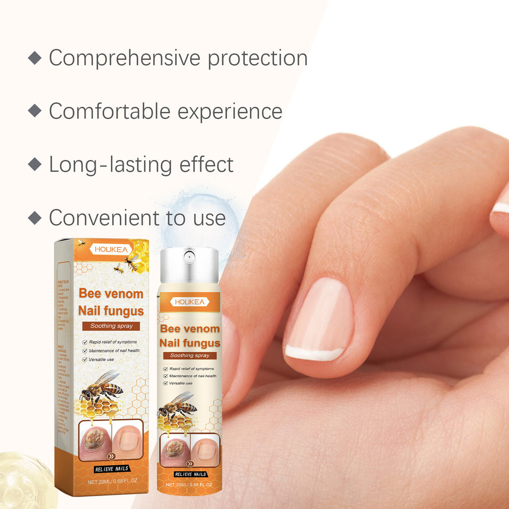 Houkea Bee Venom Nail Care Spray Foot Nail Cleaning, Moisturizing And Brightening Nail Care Spray