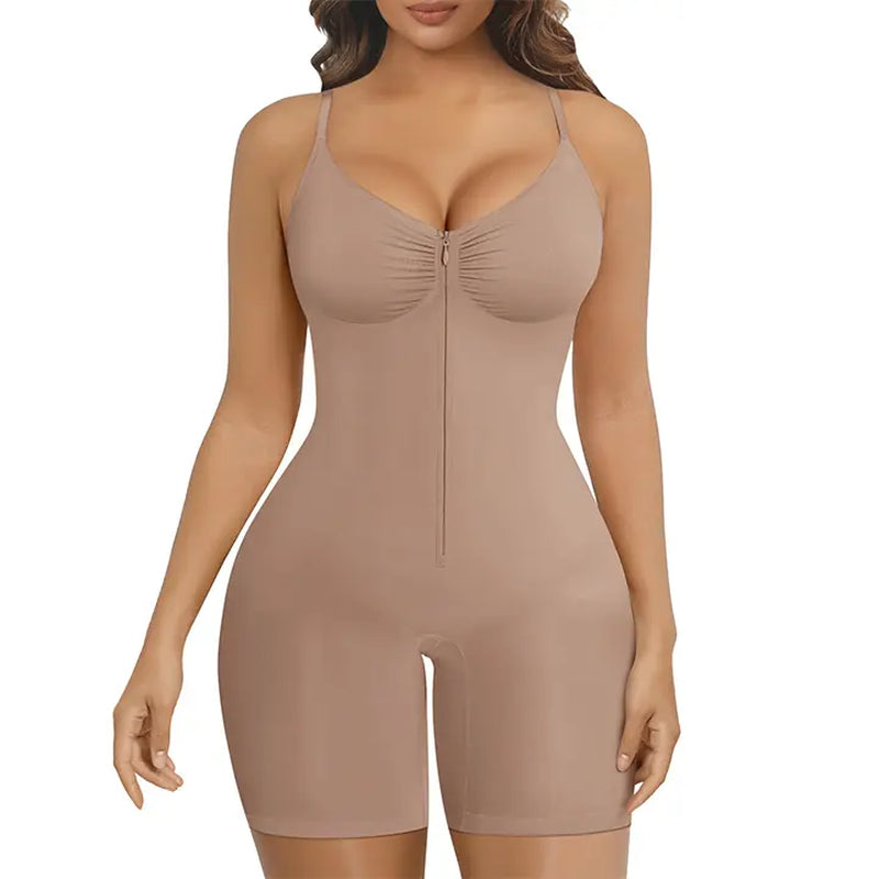 SHAPERX Shapewear for Women Tummy Control Bodysuits Zip-Up Comfort Ultra Stretch Fabric Customizable Fit Breathable Mesh Design Comfortable Fit,Clothes for Back to School,First Day of School Outfits