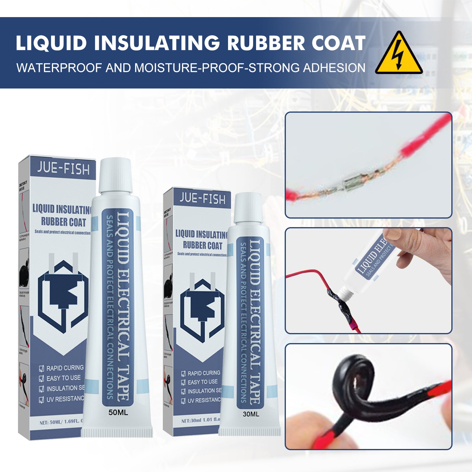 Jue-Fish Liquid Insulating Tape (White 30ml), Lithium Battery Sealant, Waterproof Bonding, Flame-Retardant And High-Temperature Resistant Circuit Board