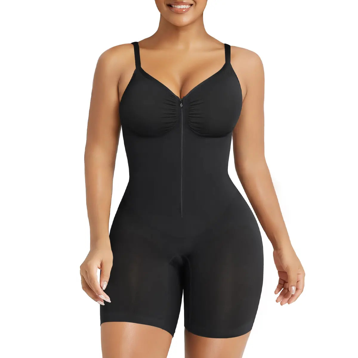 SHAPERX Shapewear for Women Tummy Control Bodysuits Zip-Up Comfort Ultra Stretch Fabric Customizable Fit Breathable Mesh Design Comfortable Fit,Clothes for Back to School,First Day of School Outfits