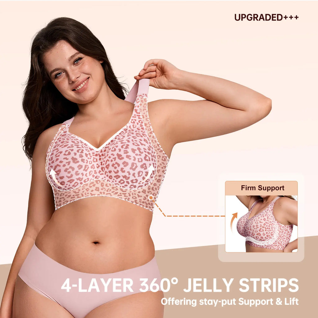 OEAK Women Jelly Bras Wirefree Full Coverage No Underwire Everyday Bras Comfortable Wireless Padded Tshirt Bra