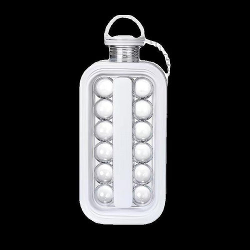 2-in-1 Portable Folding Ice Ball Maker Bottle, Silicone Freezer Ice Mold & Water Bottle for Cocktails, Travel, Gym