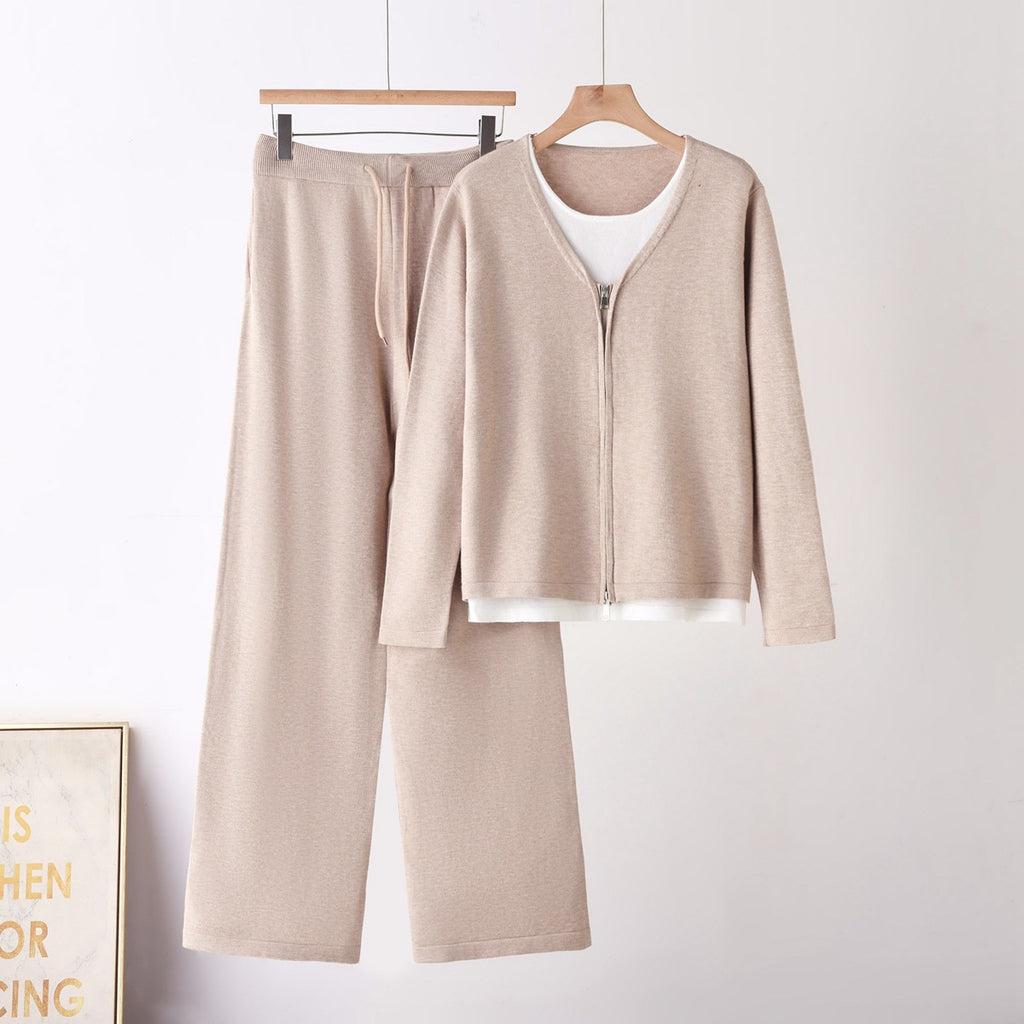 Two-Piece Set Stylish Elegant Youthful Loose Mock-Two-Piece Top + Pants Set