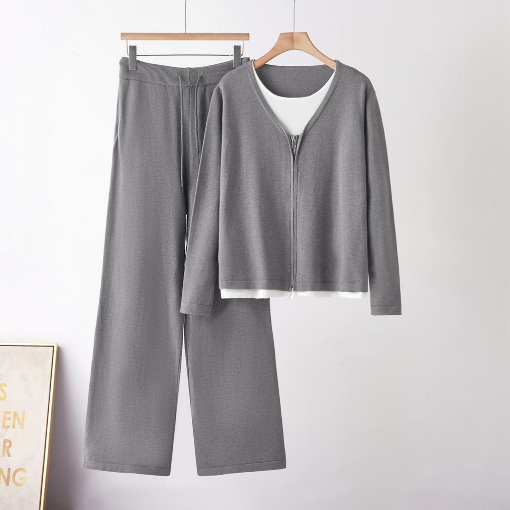 Two-Piece Set Stylish Elegant Youthful Loose Mock-Two-Piece Top + Pants Set
