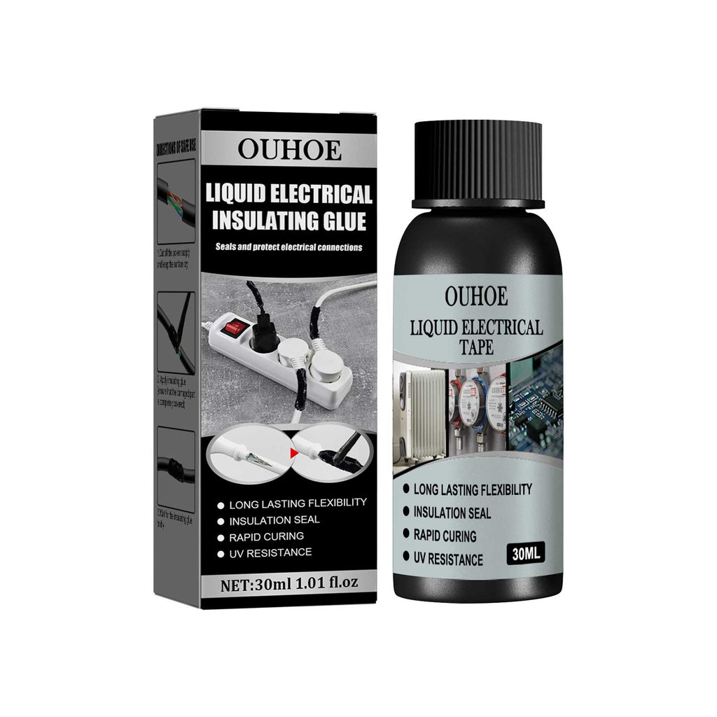 OUHOE Liquid Electrical Insulating Adhesive (Black, 30ml) Is A High-Temperature Resistant, Organic Insulating, Weather-Resistant, Waterproof, Repair And Sealing Adhesive