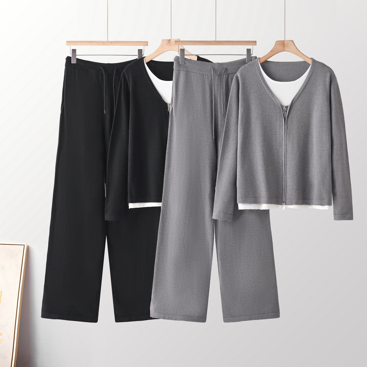 Two-Piece Set Stylish Elegant Youthful Loose Mock-Two-Piece Top + Pants Set