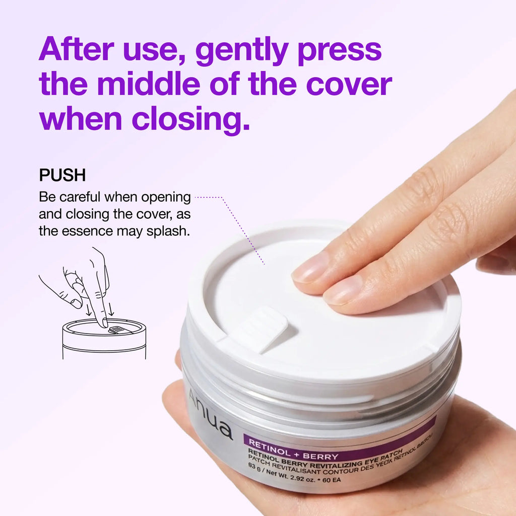 Revitalize Your Eyes with Anua Retinol Berry Eye Patches - 60 Count for Youthful, Bright Skin in Just 10 Minutes!