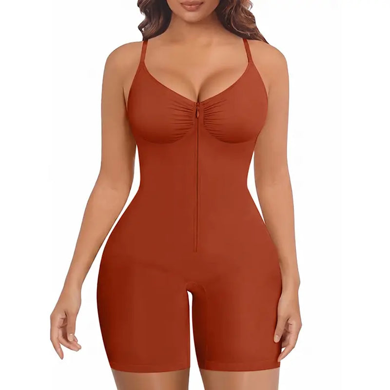 SHAPERX Shapewear for Women Tummy Control Bodysuits Zip-Up Comfort Ultra Stretch Fabric Customizable Fit Breathable Mesh Design Comfortable Fit,Clothes for Back to School,First Day of School Outfits