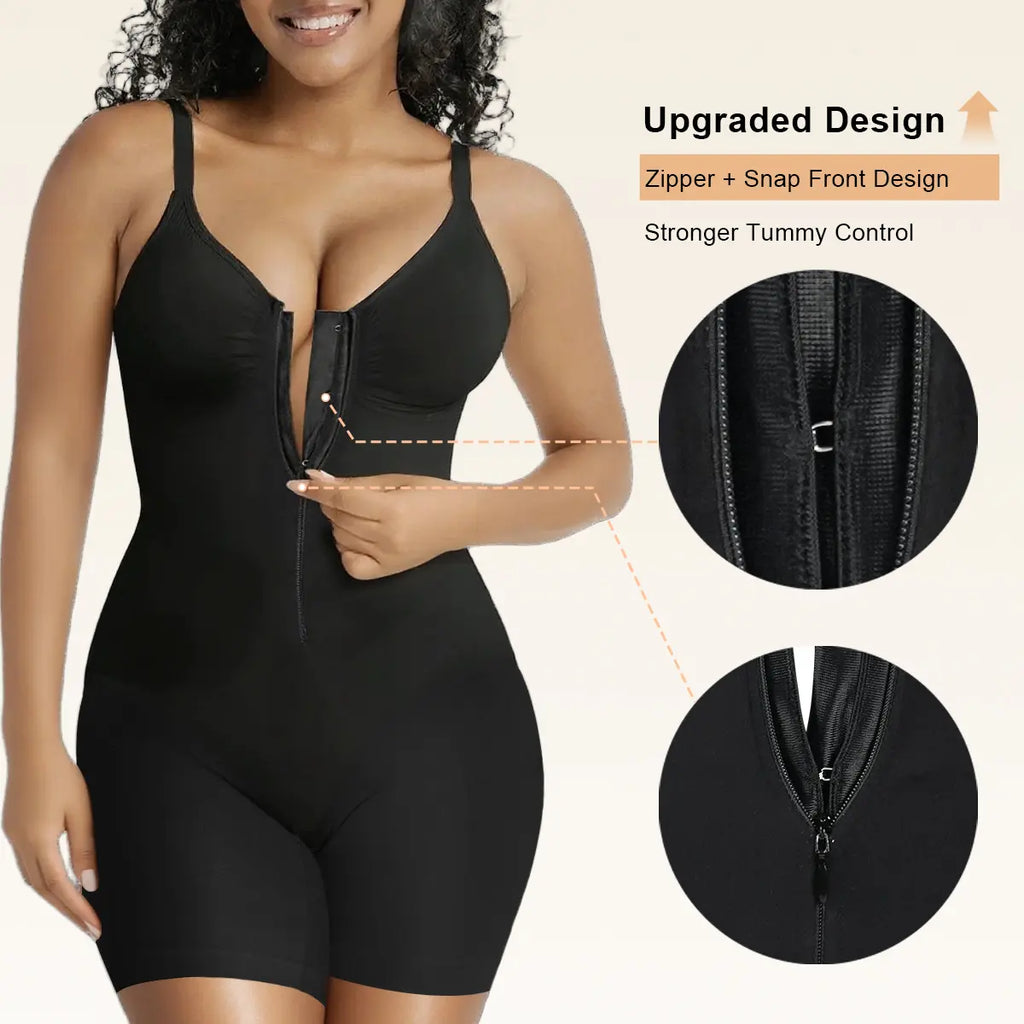 SHAPERX Shapewear for Women Tummy Control Bodysuits Zip-Up Comfort Ultra Stretch Fabric Customizable Fit Breathable Mesh Design Comfortable Fit,Clothes for Back to School,First Day of School Outfits